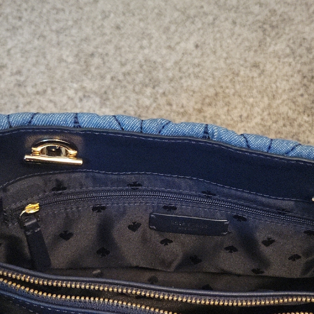 Kate Spade Quilted Blue Tote Bag - Picture 4 of 4